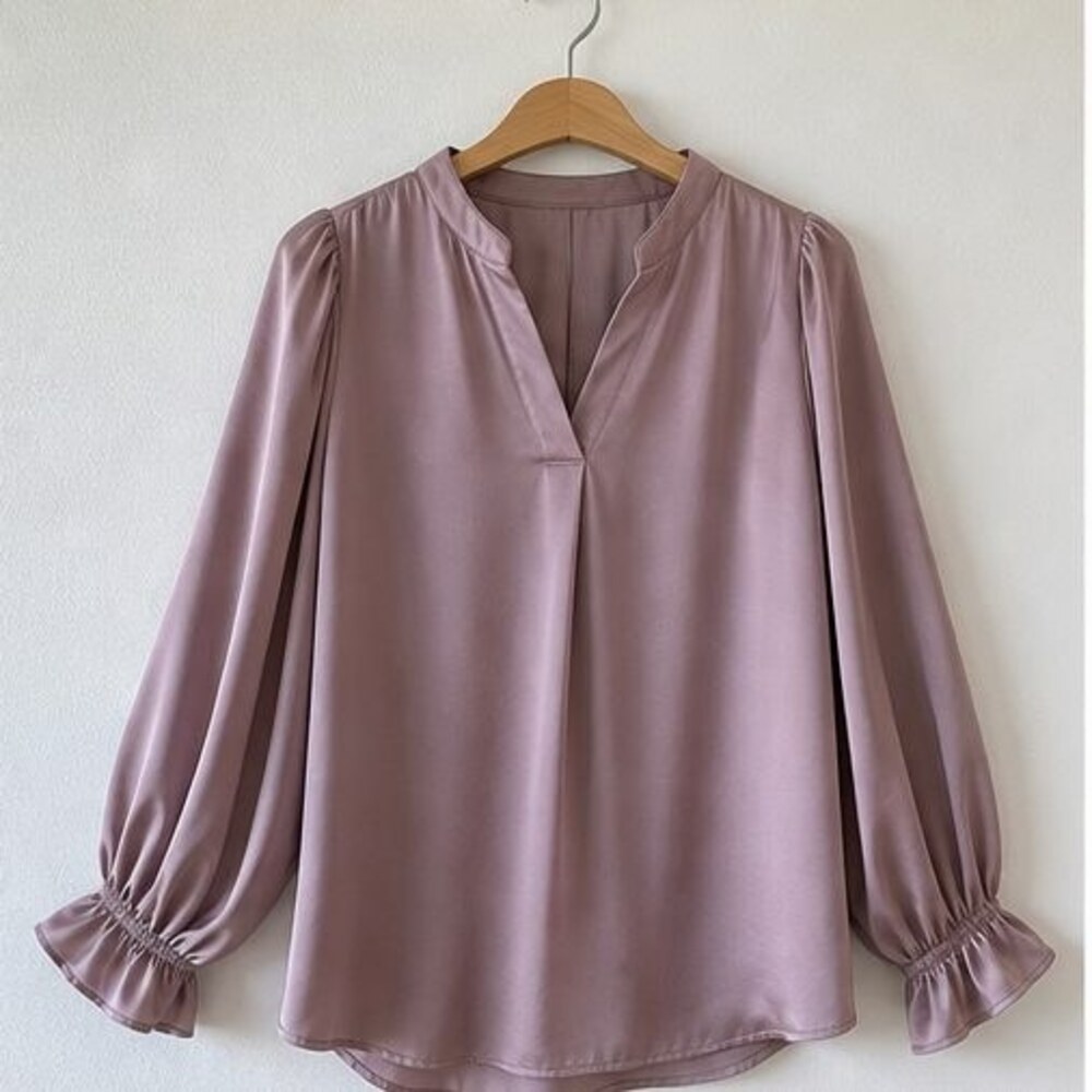 Mauve Tie Neck Blouse